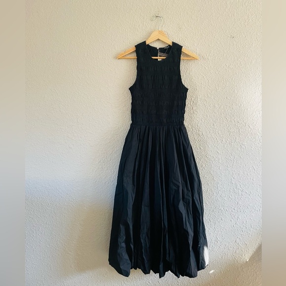 Madewell The Melody Bubble-Hem Smocked Midi Dress in Poplin NWT - Picture 2 of 12